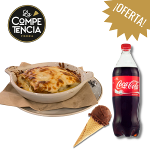 MENÚ PASTA – Pasta + refresco 33cL + helado