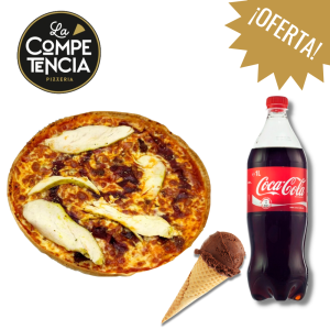 MENÚ PIZZA – Pizza + refresco 33cL + helado